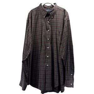 Polo Ralph Lauren Shirt Mens 2XL Plaid Classic Fit Long Sleeve Button Up Tartan